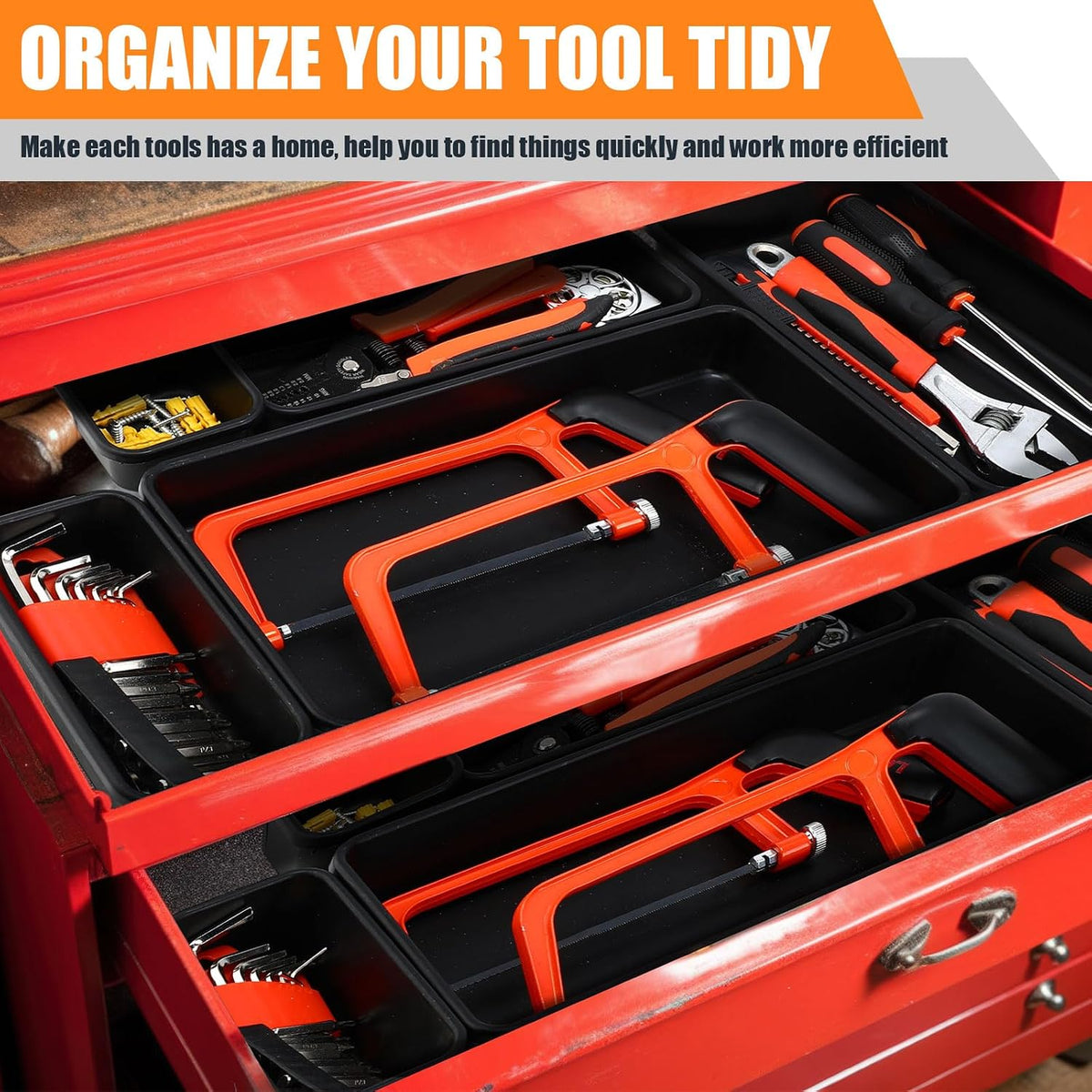 Funnymoom 100 Pack Tool Box Organizer Storage Drawer Divider Trays 5 Sizes