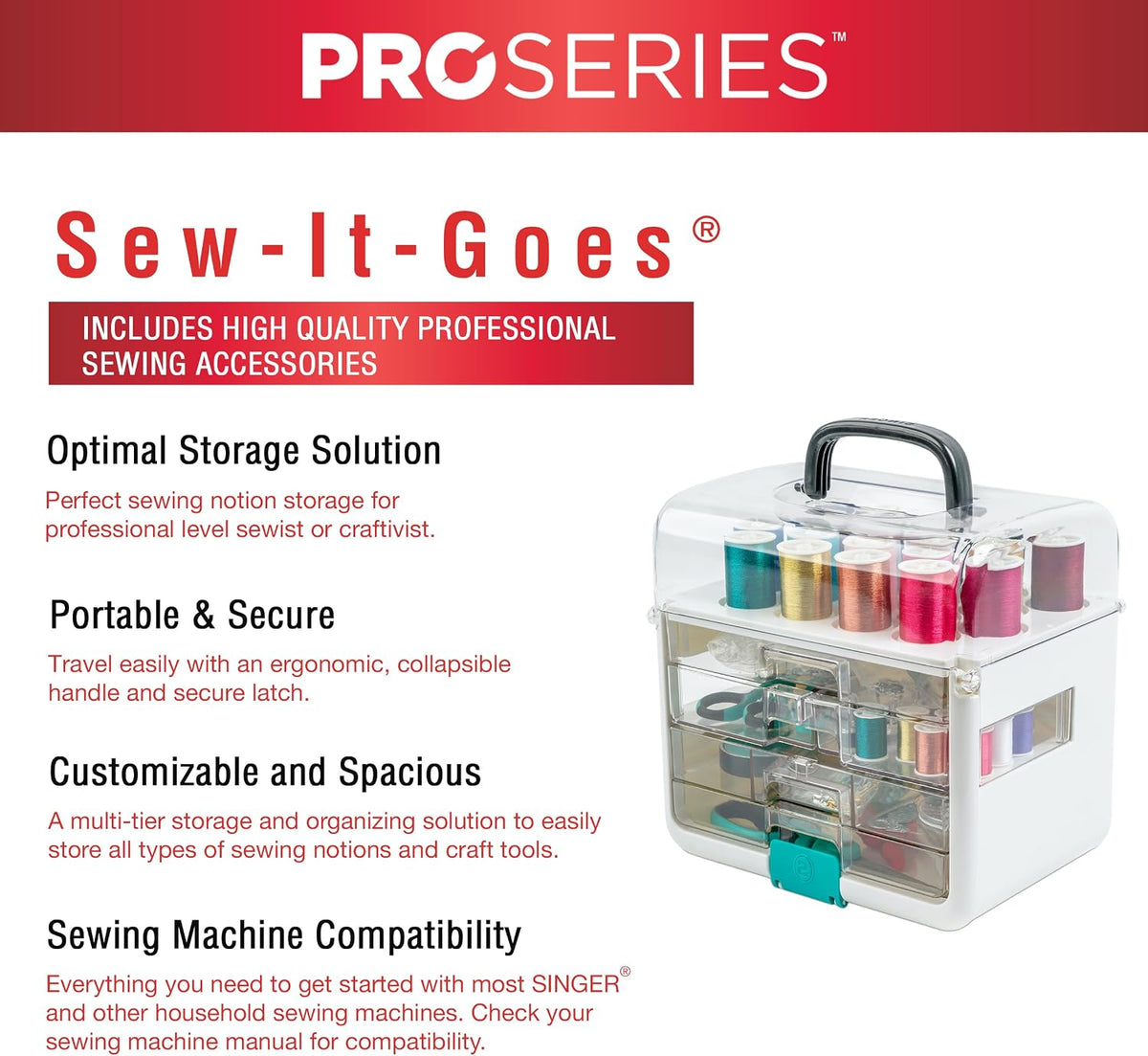 SINGER ProSeries™ Sew-It-Goes Sewing Kit & Storage Organizer, 356 Count