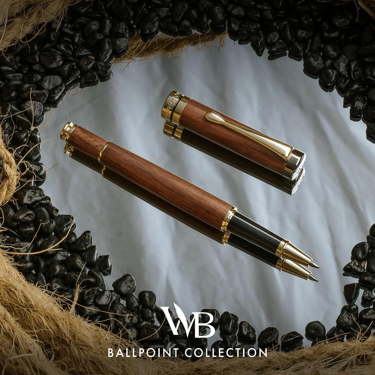 Wordsworth & Black Luxury Refillable Bamboo Wood Rollerball Pen for Writing