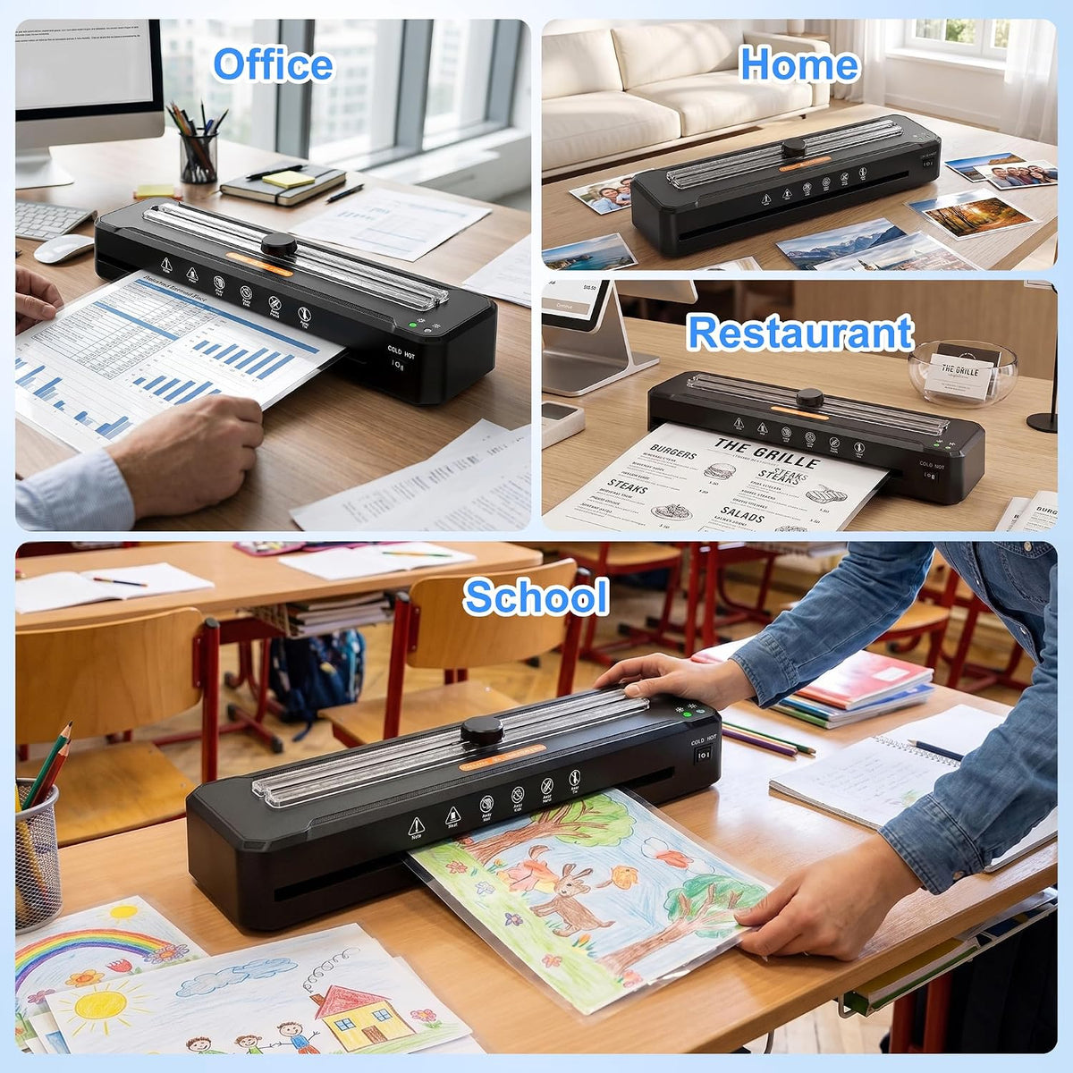 Laminator Machine 13-Inch,70s Warm-Up,3-5mil 11x17 Laminating Machine