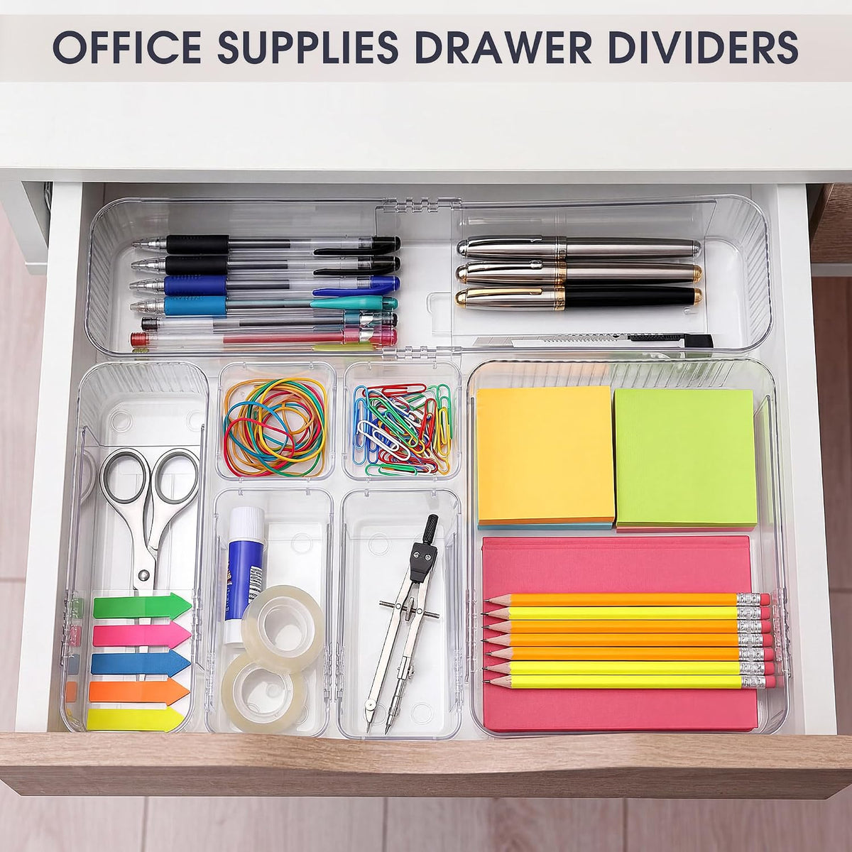 Aneco 25Pcs Extendable Drawer Organizer 4-Size Expandable Drawer Organizer