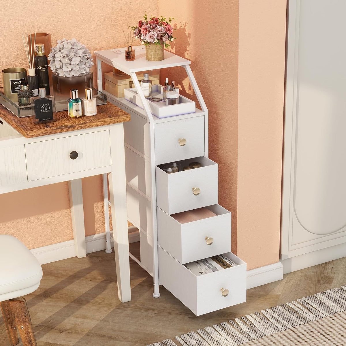 Tohomeor Narrow Dresser Tall Skinny Storage Tower Vertical Slim Chest of Draw...