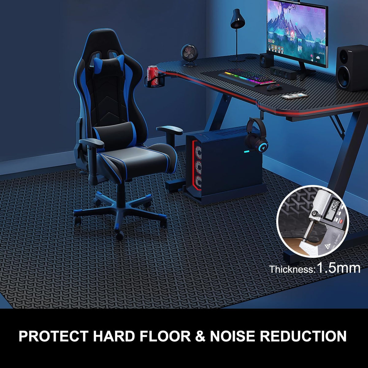 Office Chair Mat for Hard Floor, 60"x75" Large Durable Computer Cha...