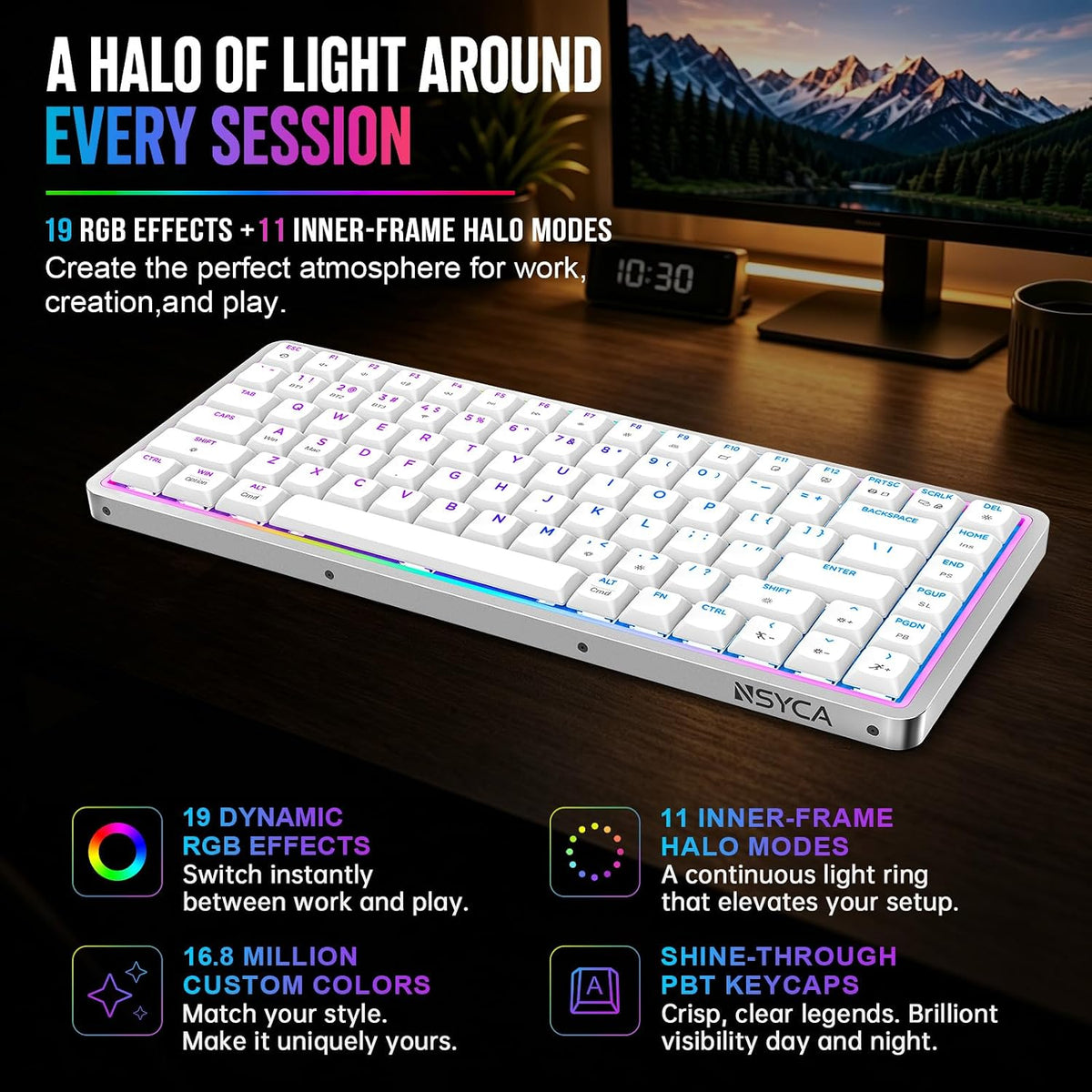 Air75 Low Profile Mechanical Keyboard Wireless, 75% Aluminum Frame, Hot Swapp...