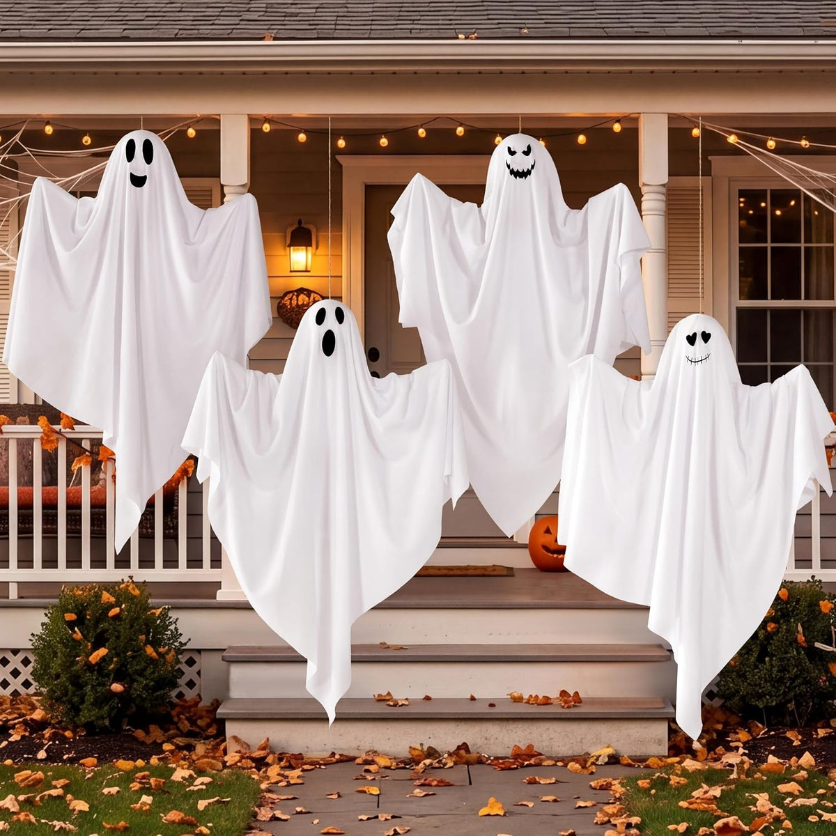 JOYIN 4 Pcs Halloween Party Decoration 27.5" Hanging Ghosts, Cute Flying...