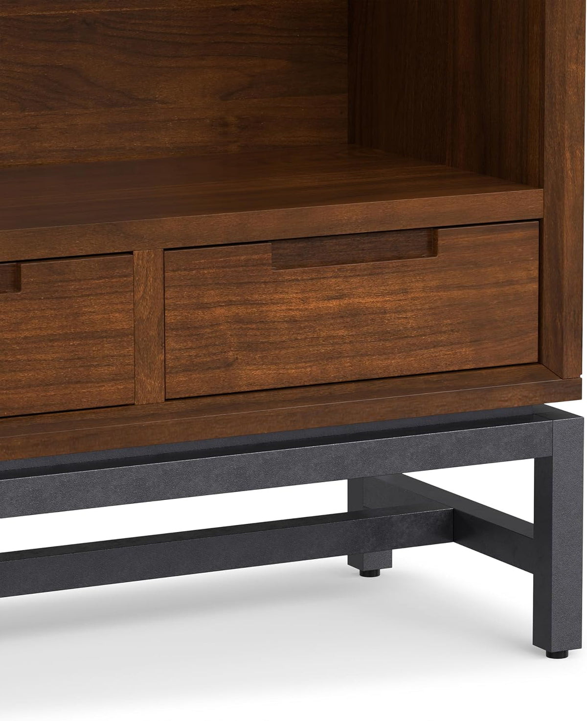 SIMPLIHOME Banting 66" Tall Walnut Veneer 4-Shelf Bookcase