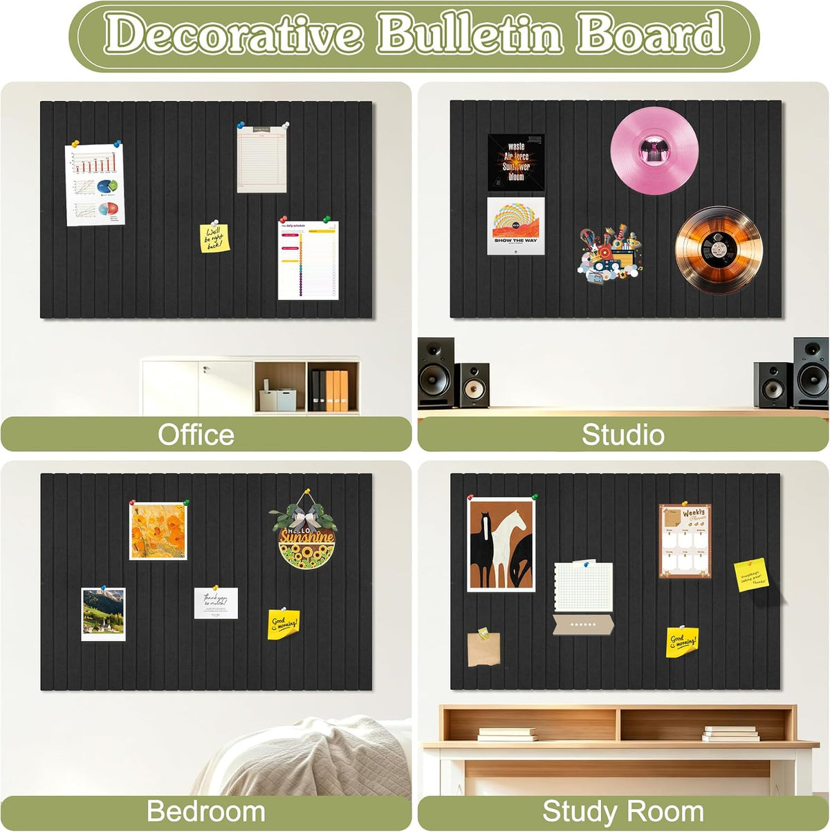 Large Felt Bulletin Board 48" x 36" Cork Board Alternative for Walls