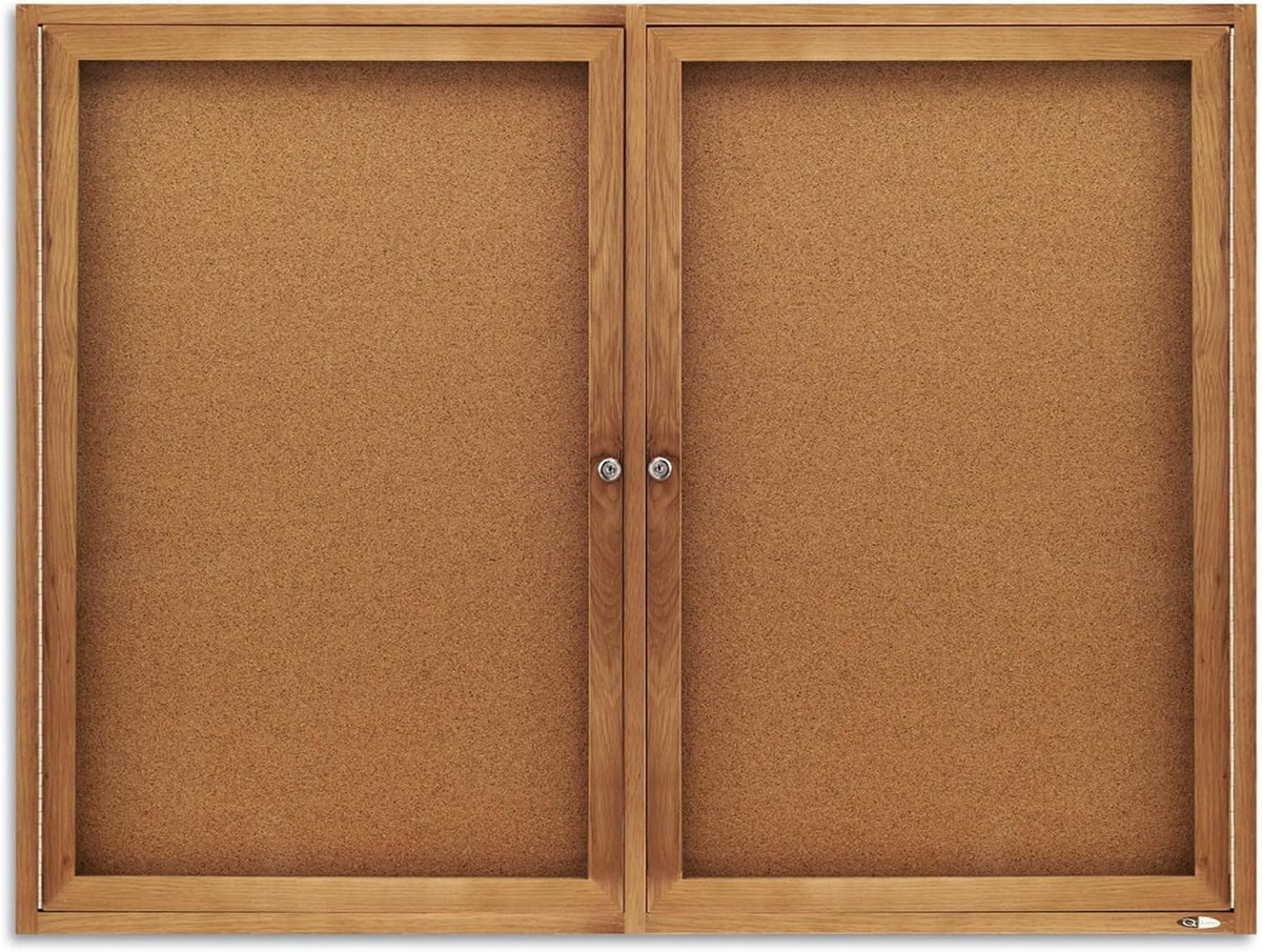 Quartet Bulletin Board, 4' x 3' Enclosed Cork Notice Board, Lockable ...