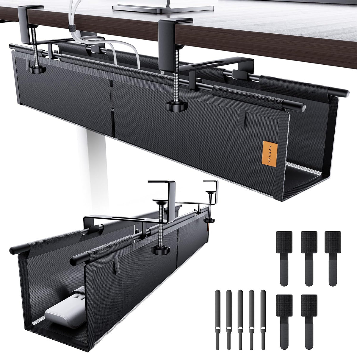 Under Desk Cable Management Tray, Mesh Fabric - Excellent Heat Dissipation