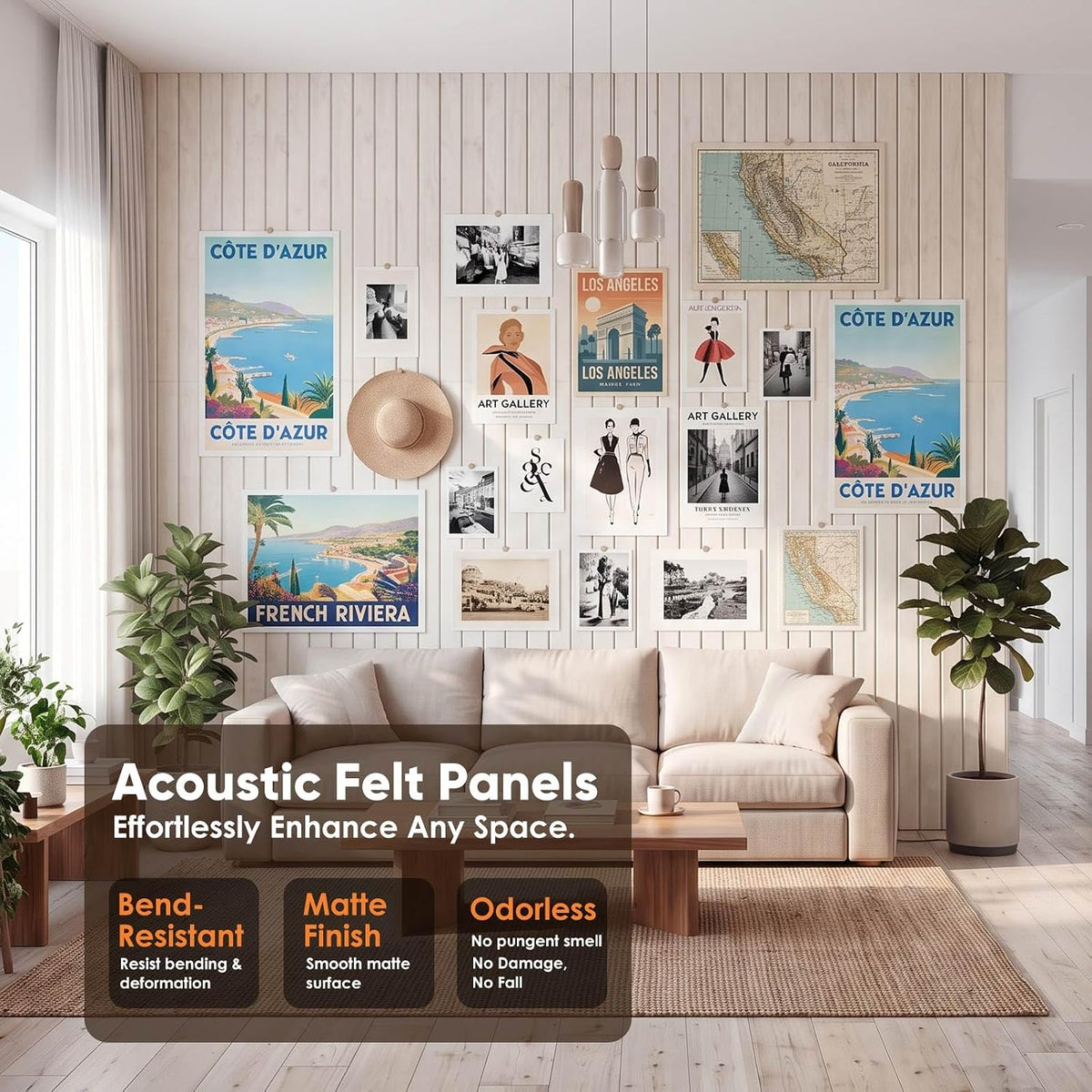 SKOCHE 48" x 36" Large Felt Bulletin Board 12 Pack Cork Board Alter...