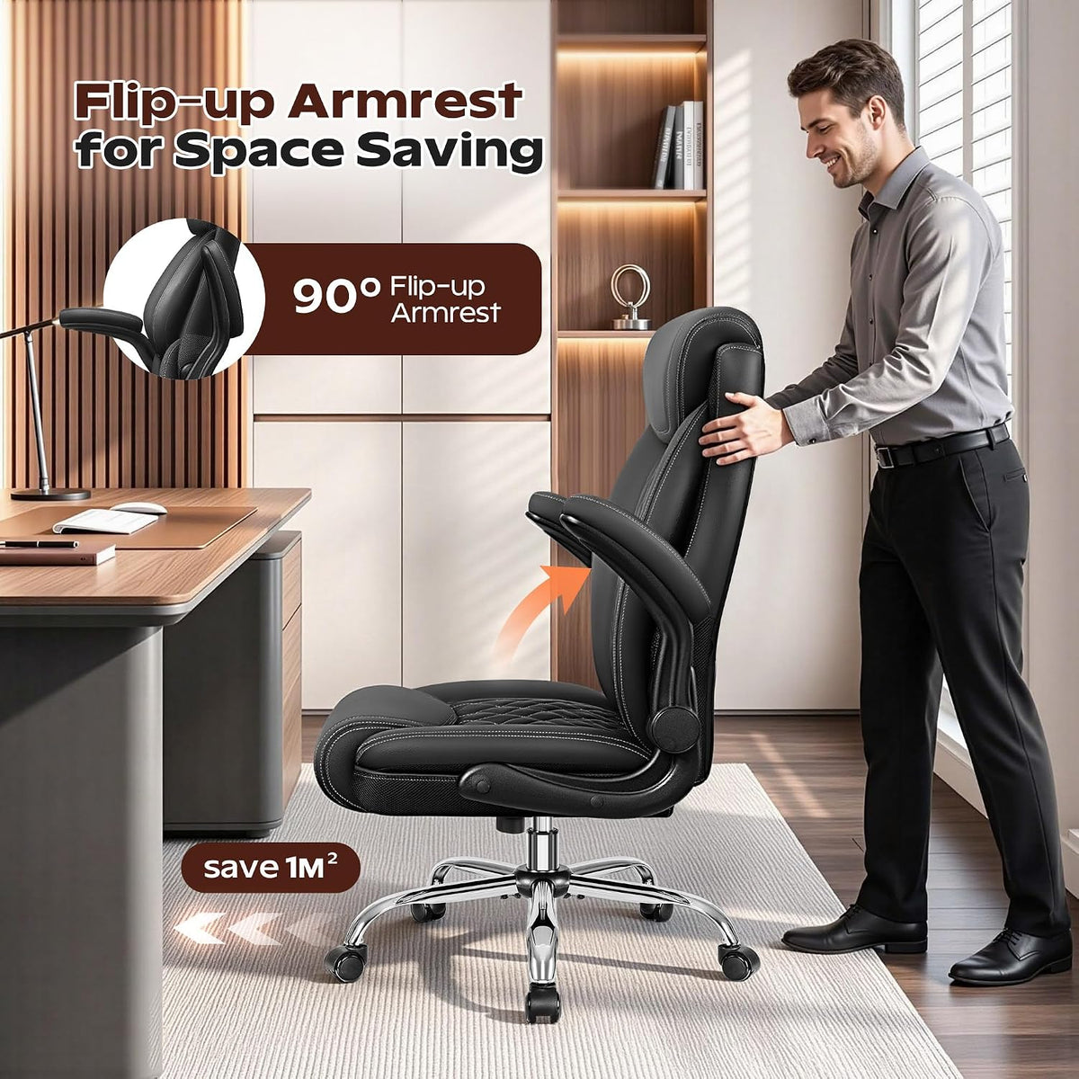 Office Chair, Ergonomic High Back Home Office Desk Chair, Big and Tall Breath...