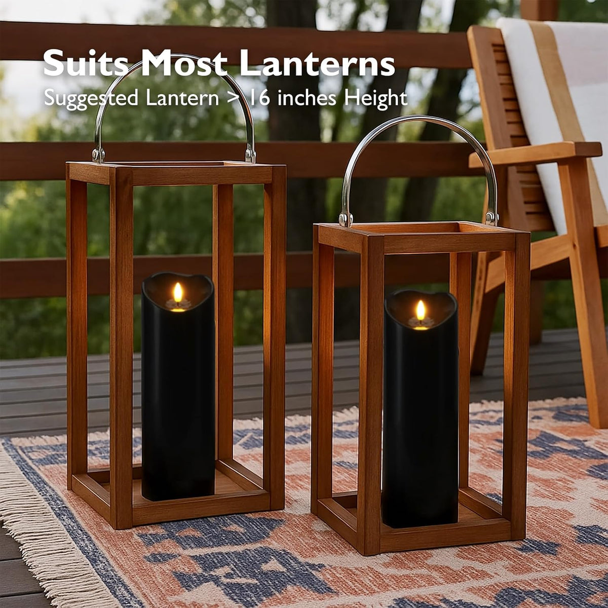 Homemory 4"x12" Black Flameless Candles, Halloween Candles, Outdoor...
