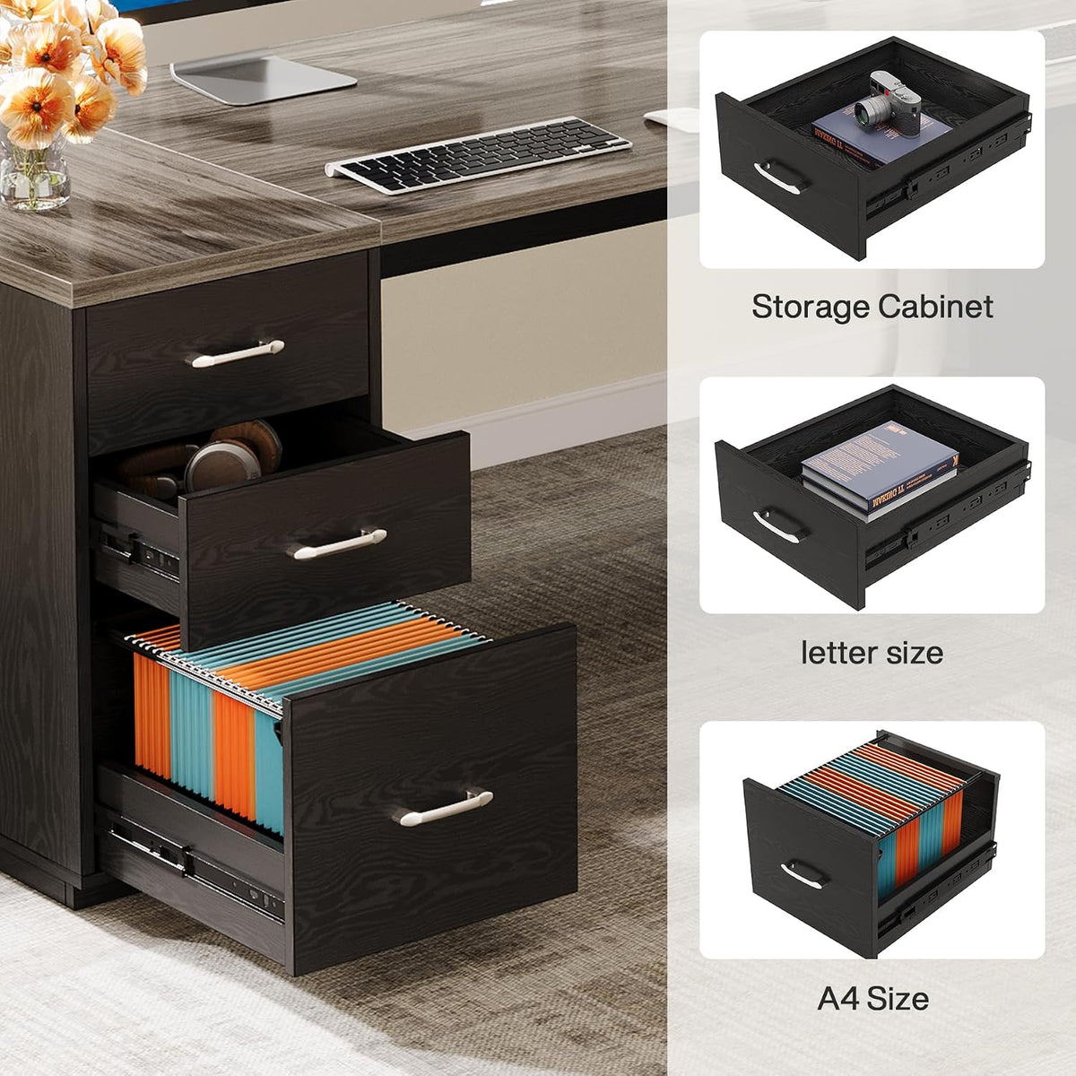 Tribesigns 85.8-Inch L-Shaped Executive Desk, Extra Large Home Office Desk