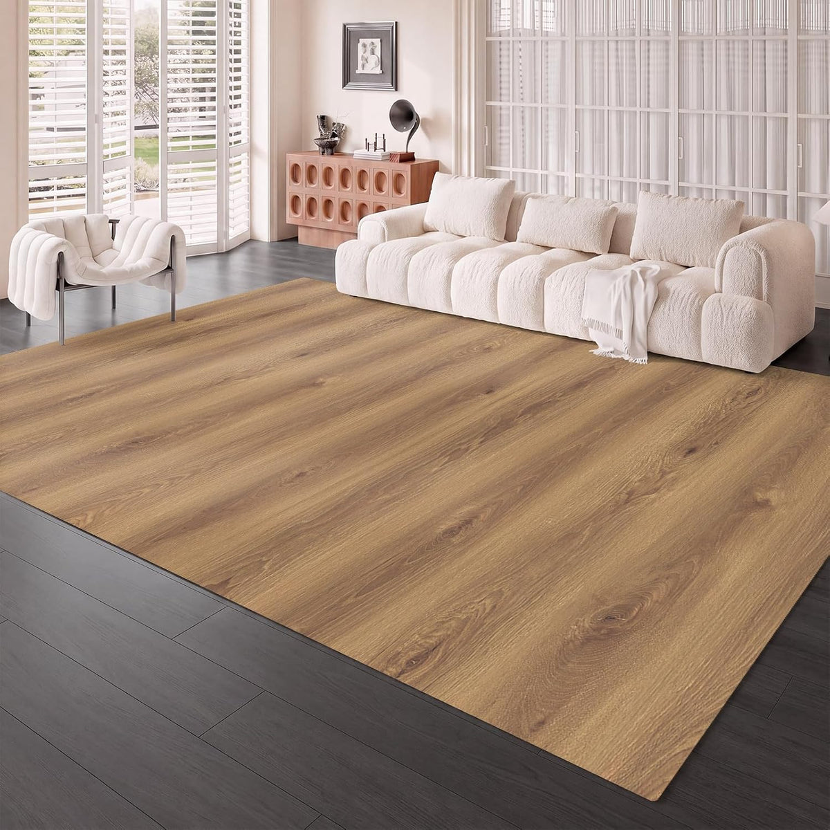 Plastic Floor Mat for Under Table, 5'×6.5' Waterproof Vinyl Area Rug ...