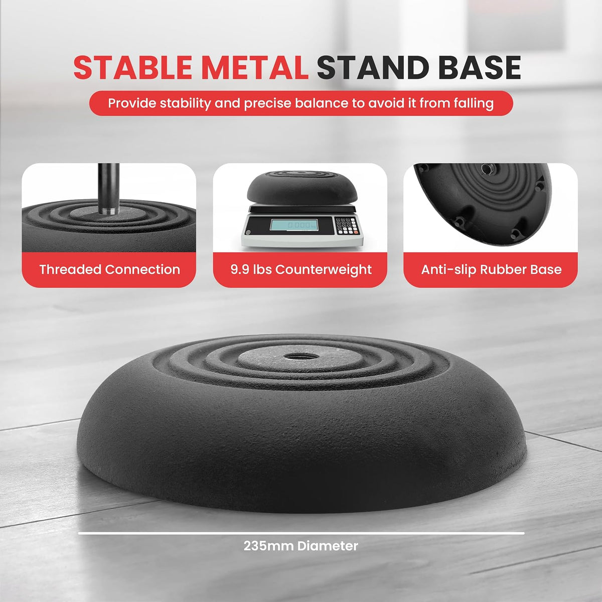 Pyle Universal Microphone Stand - Handheld Mic Compatible, Heavy Compact Base...