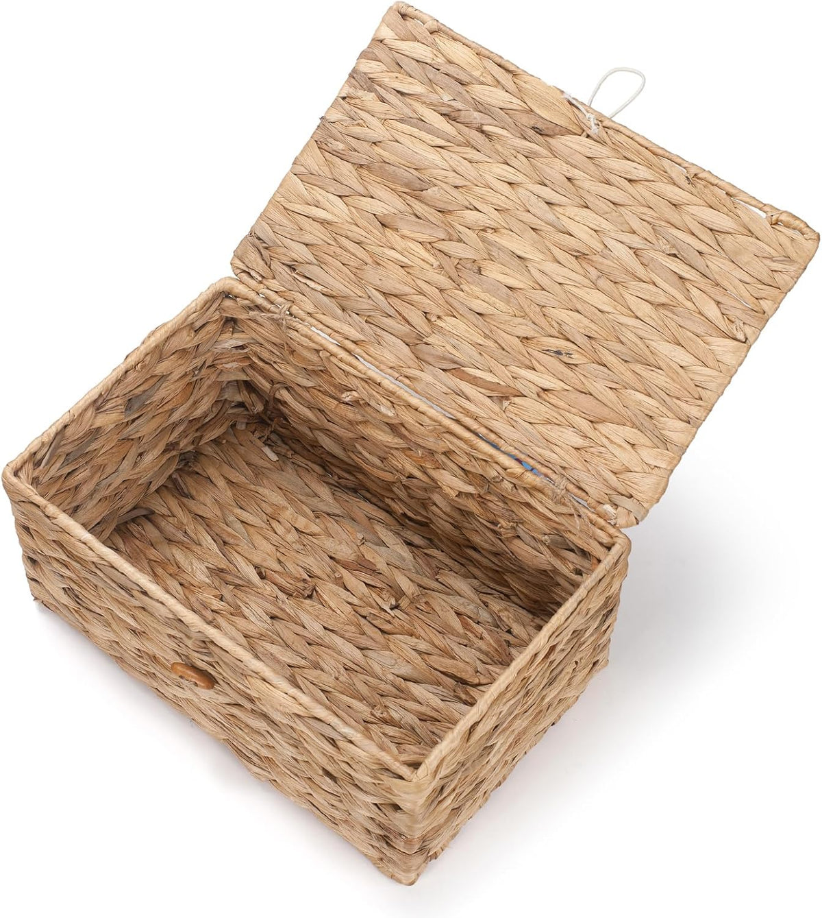 XIMISISE 3 Pack Wicker Storage Basket with Lid, Water Hyacinth Basket