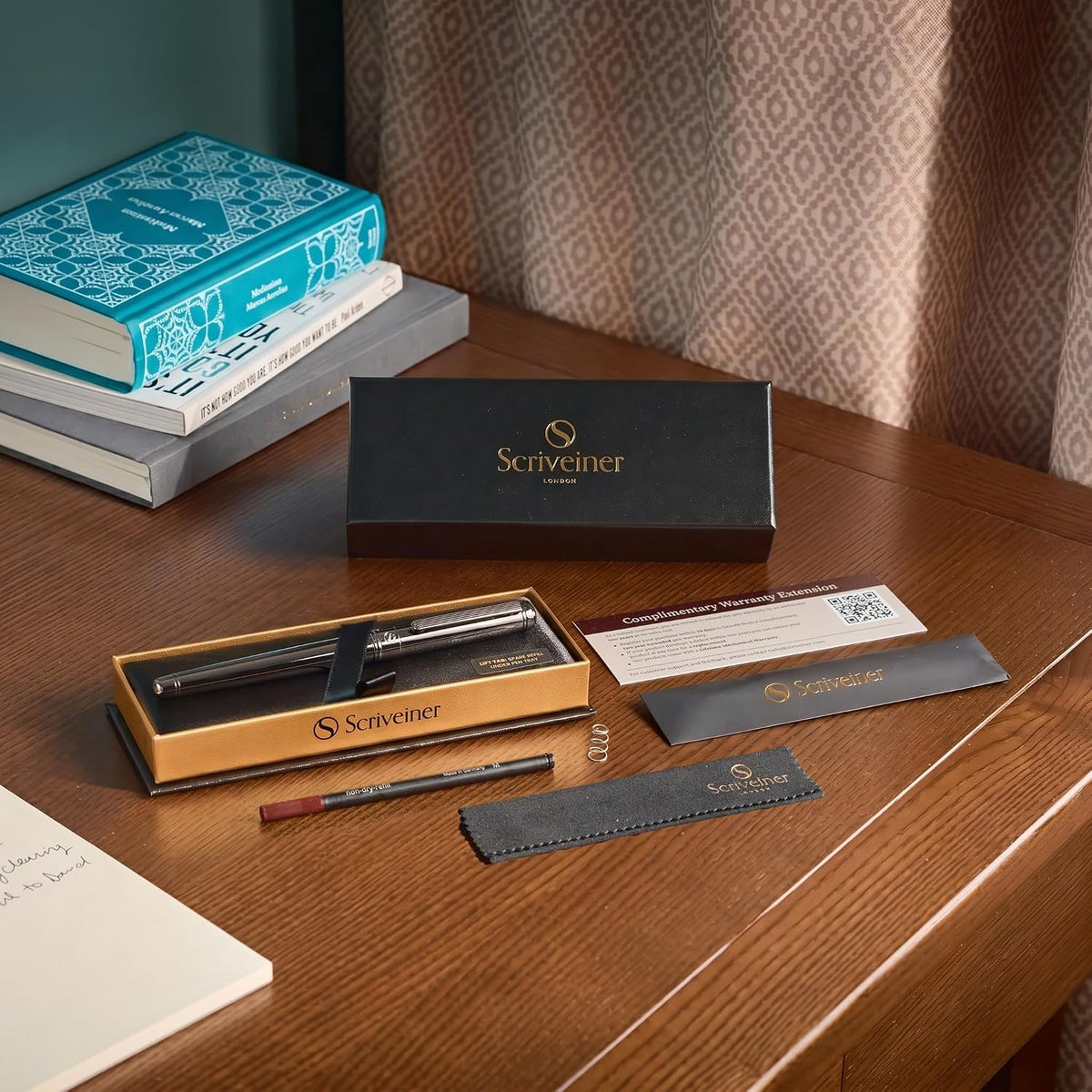 Scriveiner Gun-Metal Rollerball Pen - Stunning Luxury Pen, Schmidt Ink Refill...