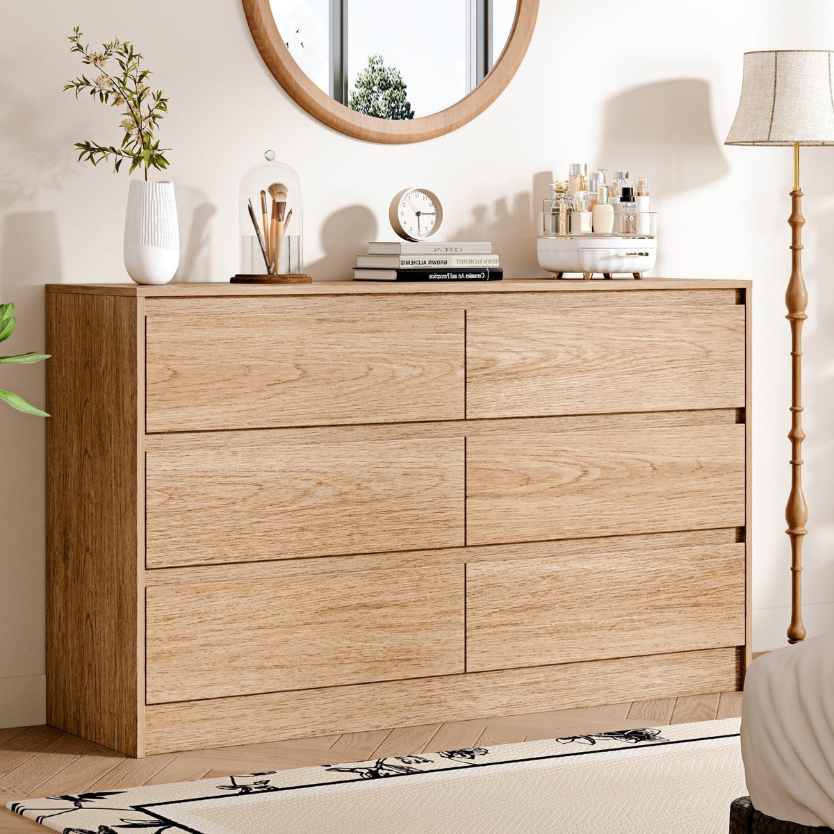 Chrangmay 6 Drawer Dresser,47.24" Wide Mid Century Chest of Drawers,Wood...
