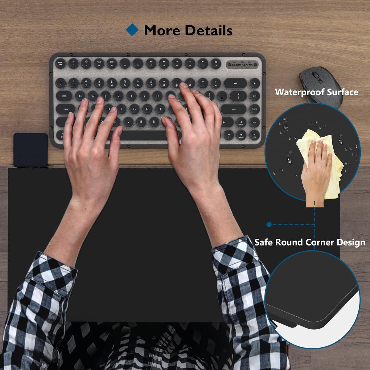 BONTEC Small Ergonomics Desk Extender Tray, 20x9.5 Inch Table Mount Arm Rest ...