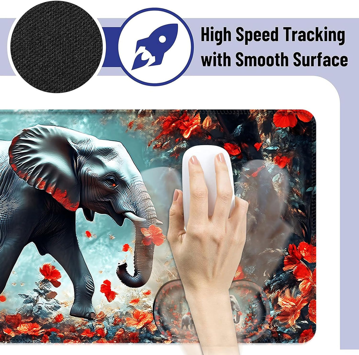 Large Mouse Pad and Keyboard Wrist Rest, Desk Pad for Keyboard and Mouse, 4-i...