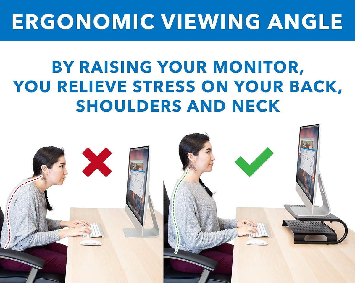 Mount-It! 2 Tier Desk Organizer Riser | Computer Monitor Stand with Keyboard ...
