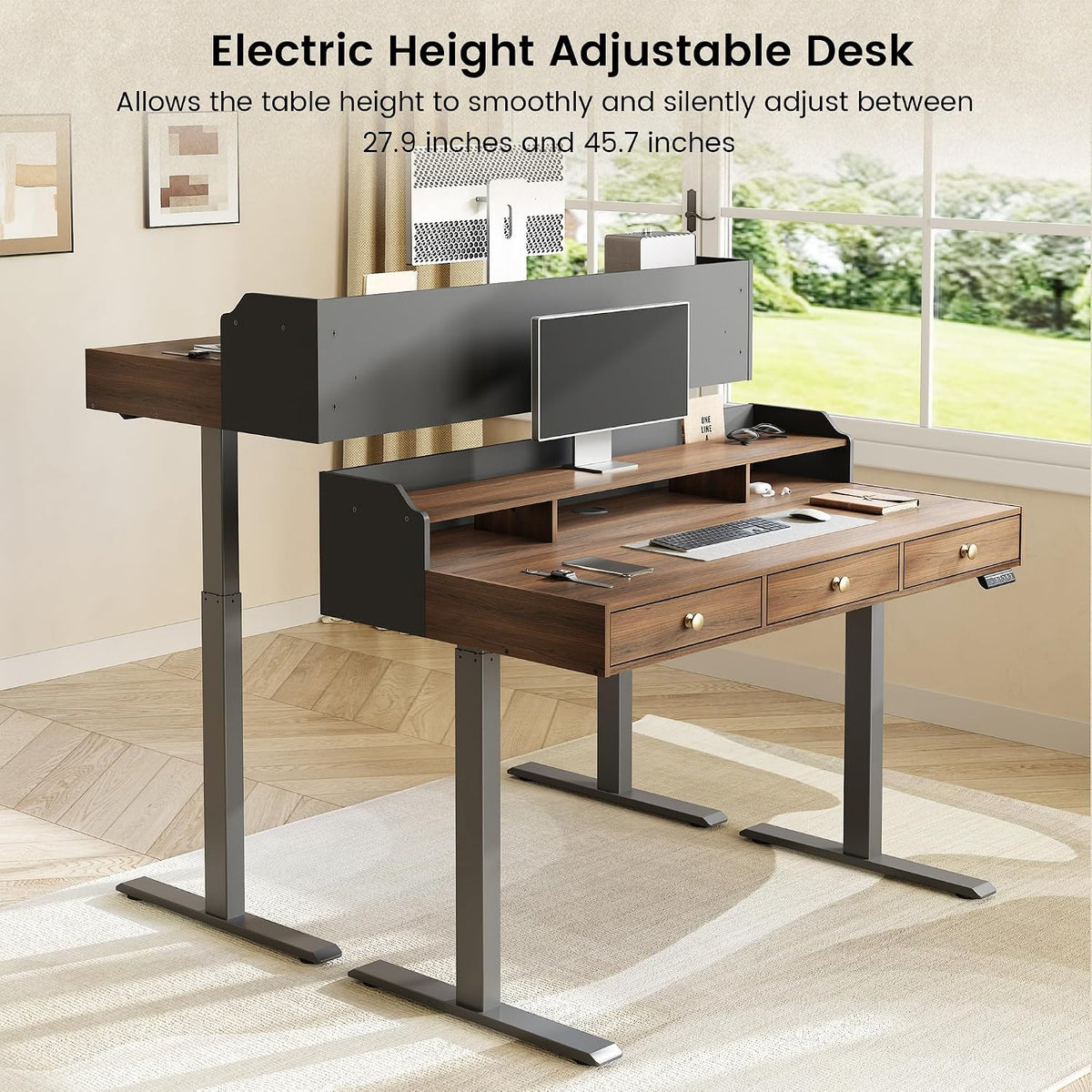 ModernMate Standing Desk with 3 Drawers, 48 x 26 Inches