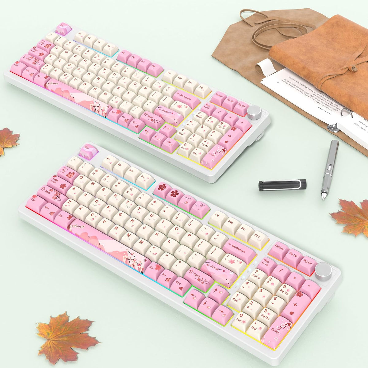 Wired Creamy Gaming Keyboard with Number Pad, 96% Hot-swappable Mechanical Ke...