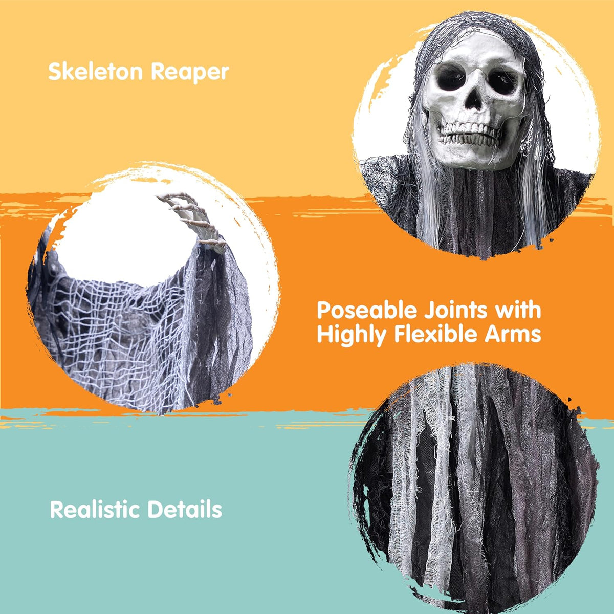 JOYIN 2 Pcs Halloween Hanging Grim Reaper Decorations Outdoor, Halloween Hang...