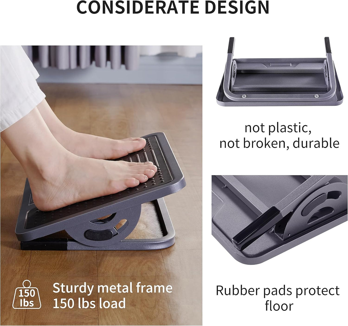 EUREKA ERGONOMIC Tilt Adjustable Footrest, Foot Rest for Under Desk at Work w...