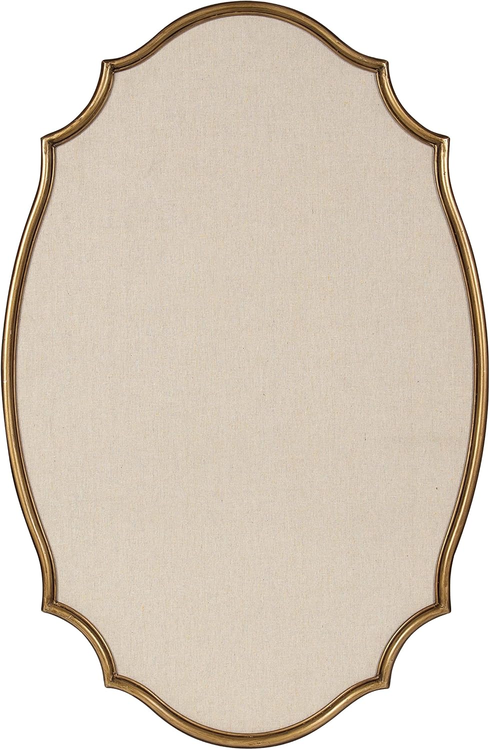 Kate and Laurel Leanna Decorative Scalloped Metal Pinboard; 24 x 36; Gold; Fr...