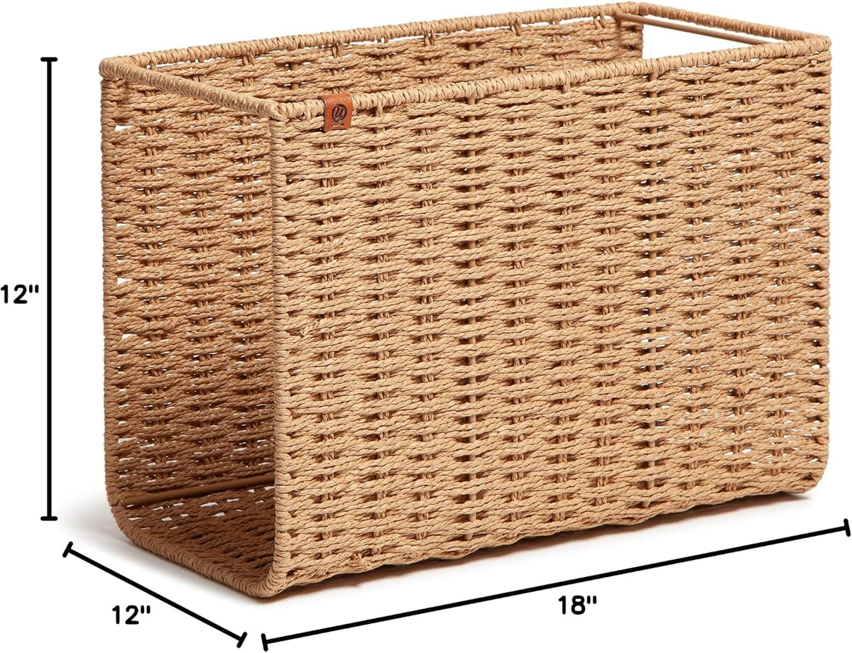 U Brands Desktop Hanging File Organzier, Woven Texture, Letter Size