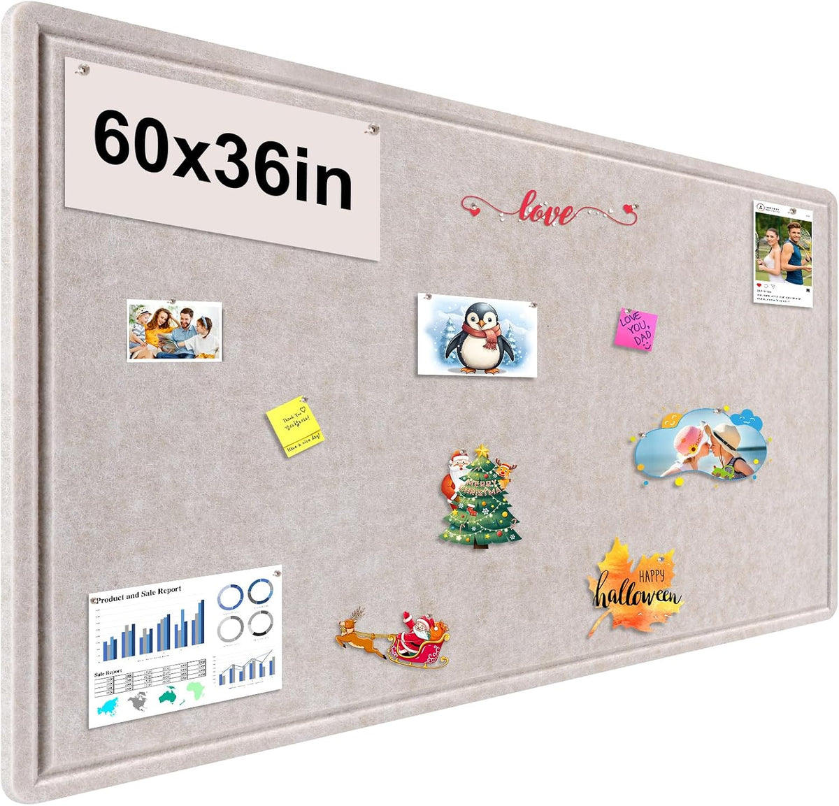 Large Bulletin Board, Foldable 60x36 Inches Cork Board Alternative, Large Fel...