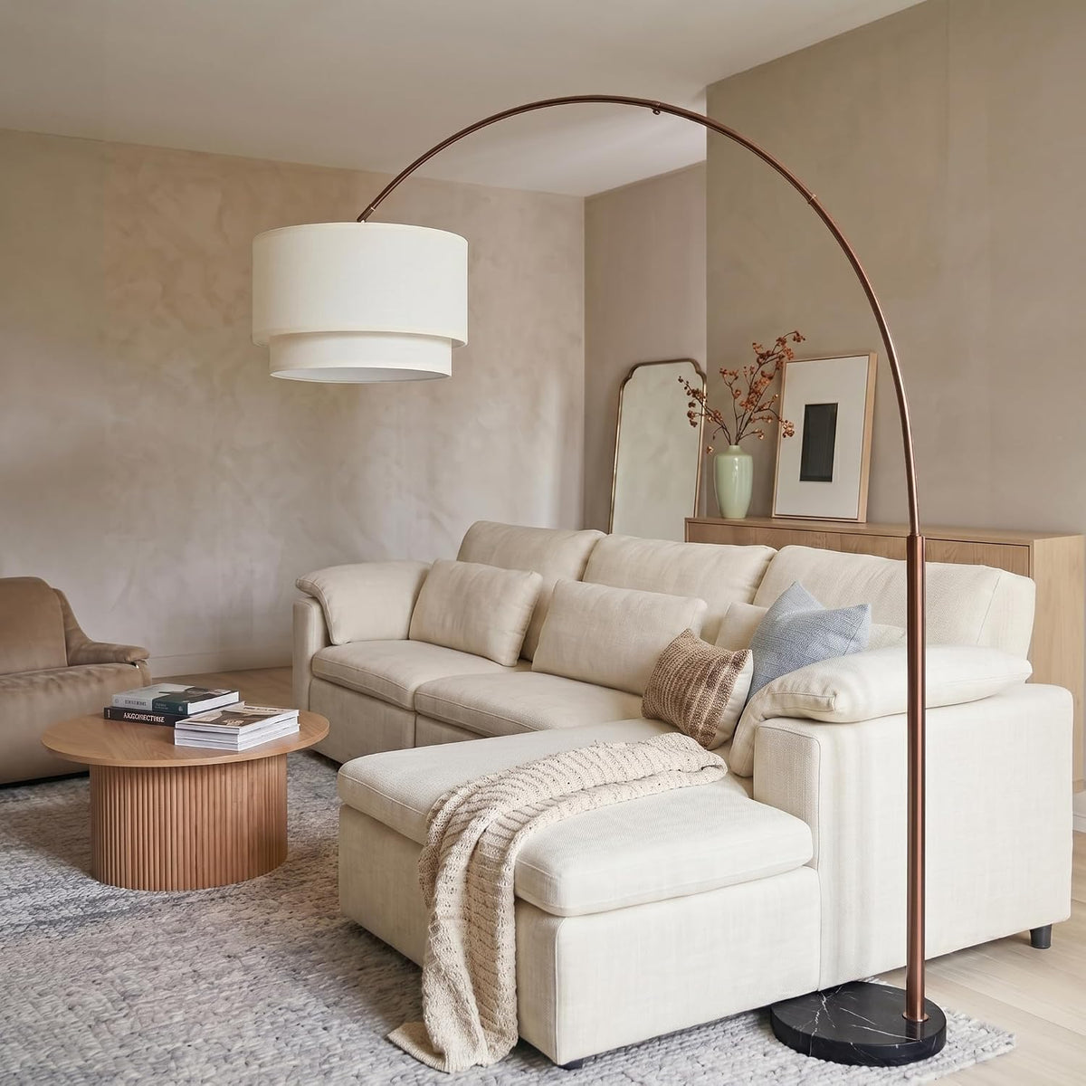 Brightech Mason Arc Floor Lamp - Modern Corner Standing Lamp with Unique Hang...