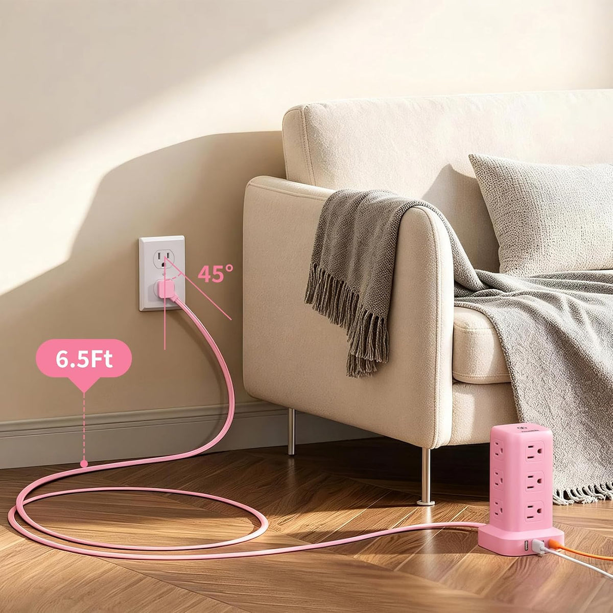 Extension Cord with Multiple Outlets, SMALLRT Outlet Extender with 12 AC Outl...