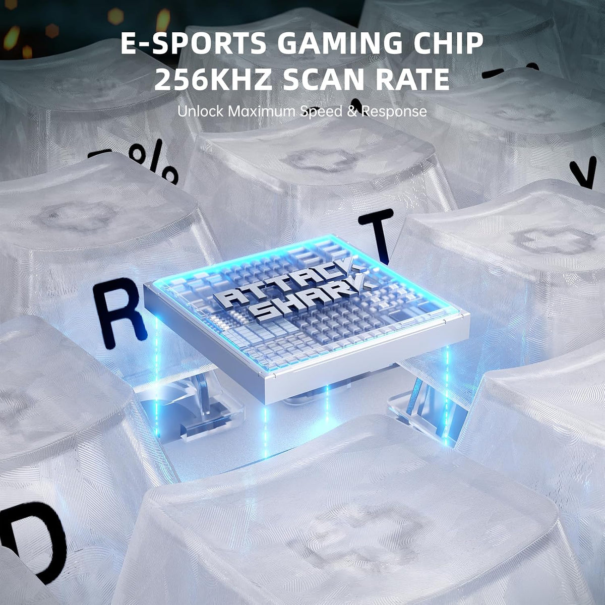 ATTACK SHARK R68 HE 60% Wired RT 8K Mechanical RGB TKL Gaming Keyboard-Ice