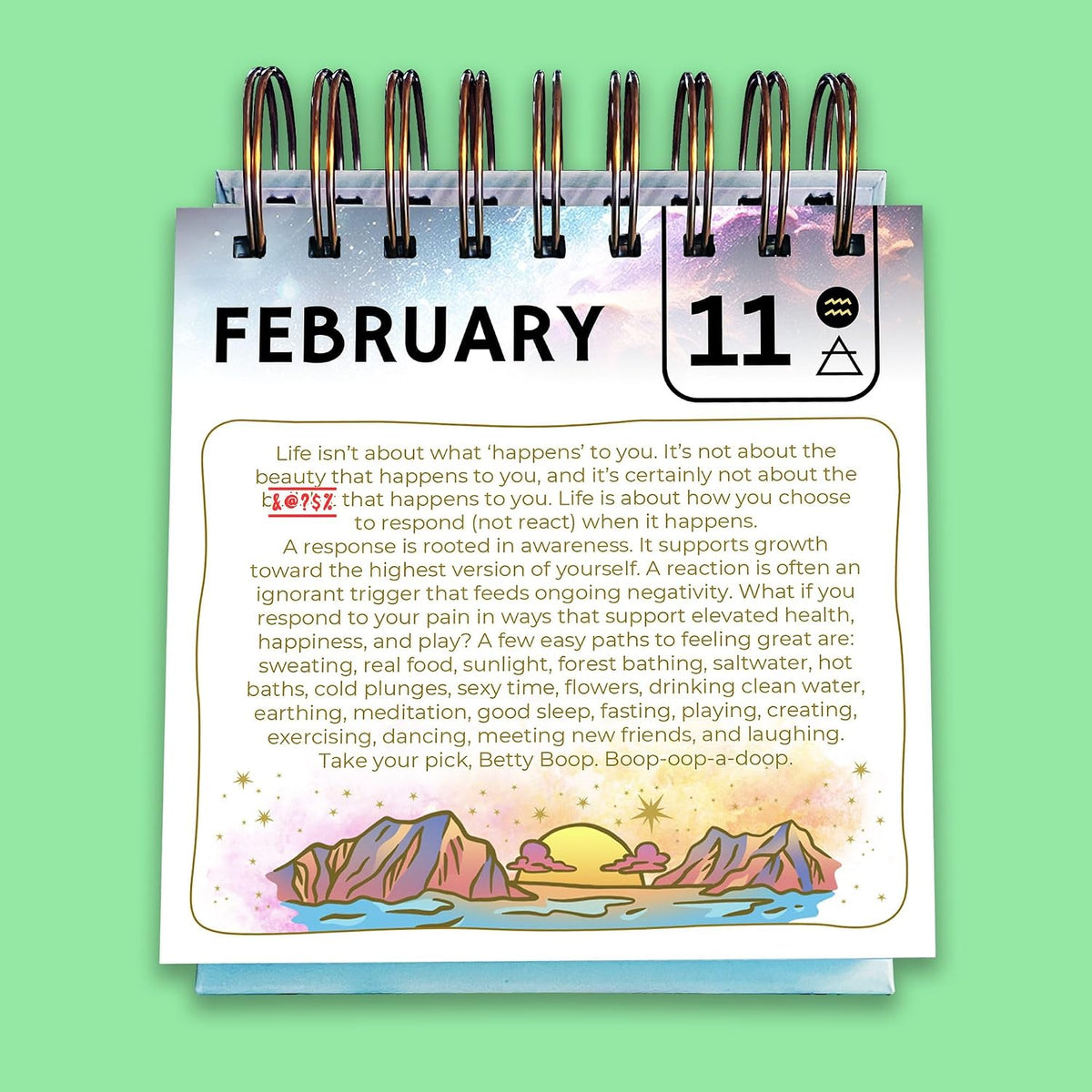 Sweet-A** Affirmations® Perpetual Desk Flip Calendar for 2025 and Beyond, 365...