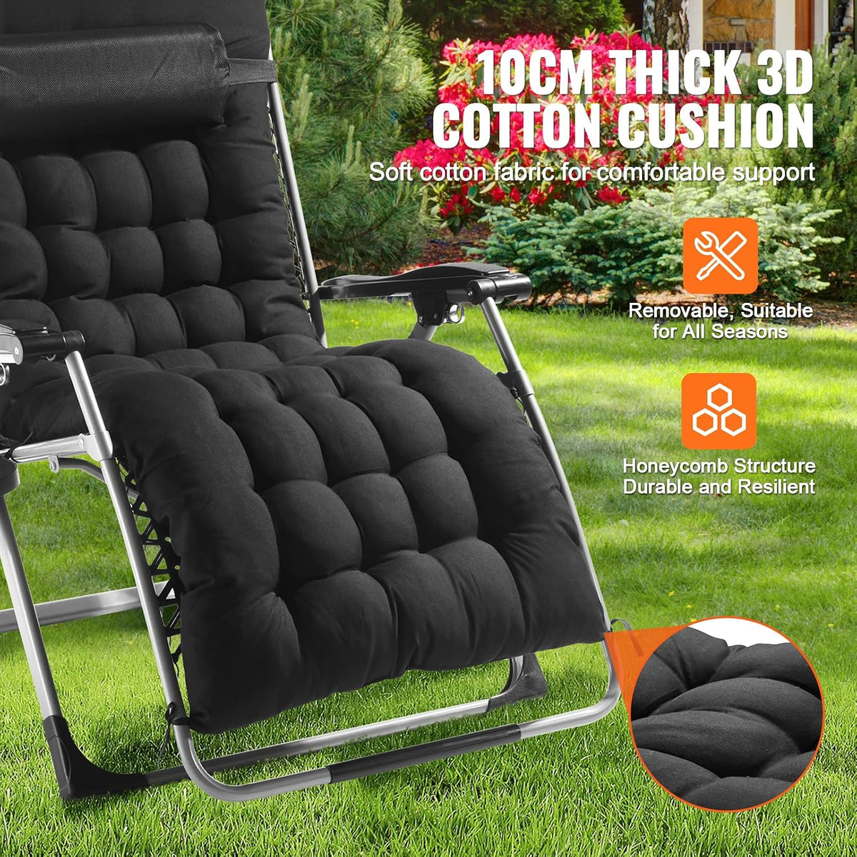 VEVOR Zero Gravity Chair, 33 inch Zero Gravity Recliner Lounge Chair for Indo...