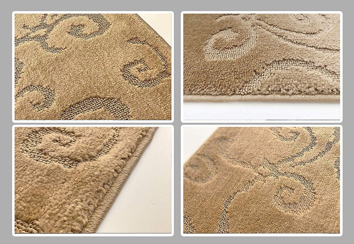 4 Ft Beige Entryway Kitchen Bath Rug Mat, Custom Size, Non Slip Washable