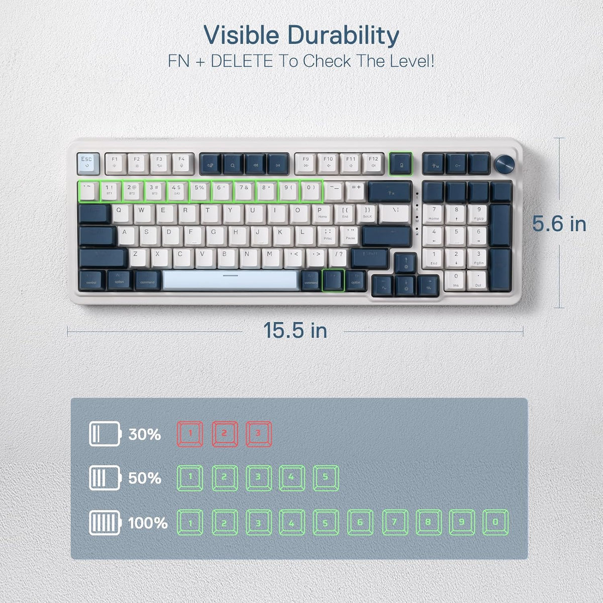 Redragon K686 PRO Wireless RGB Gasket Gaming Mechanical Keyboard, Easy Knob