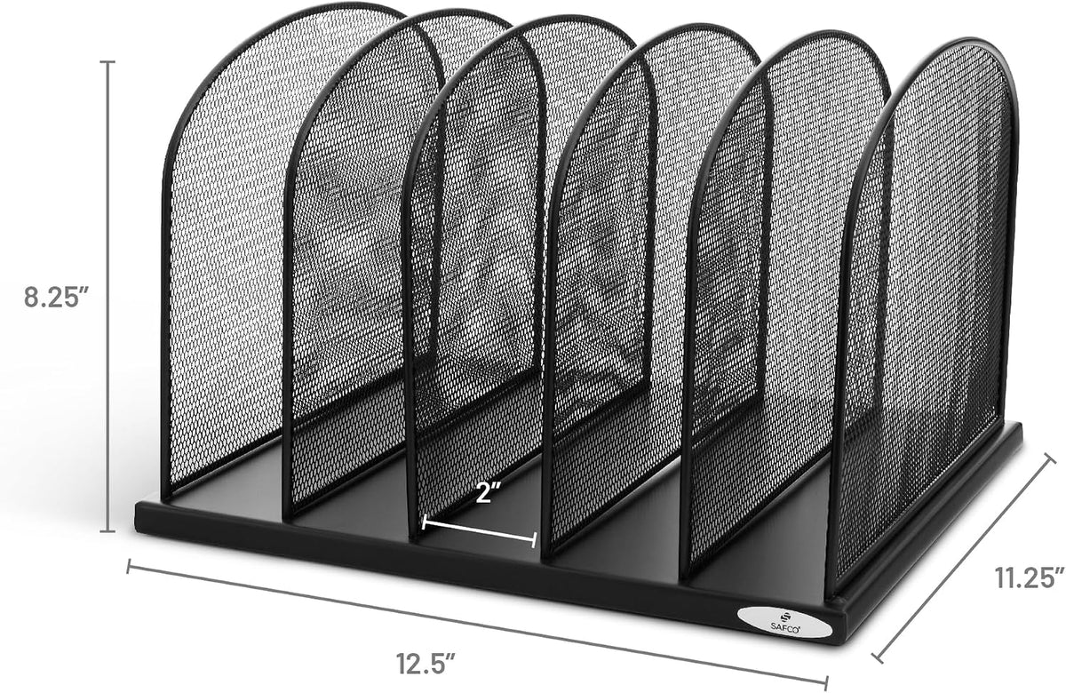Safco Onyx Desk Organizer, 5 Tiered Vertical Compartments, Office and Classro...