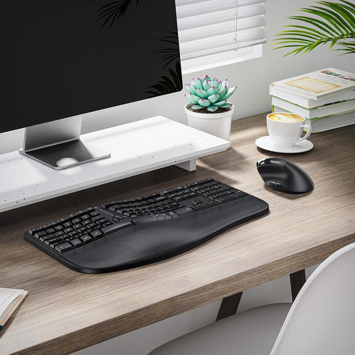 MEETION Ergonomic Keyboard and Mouse Combo, Split Design, Vertical Mouse
