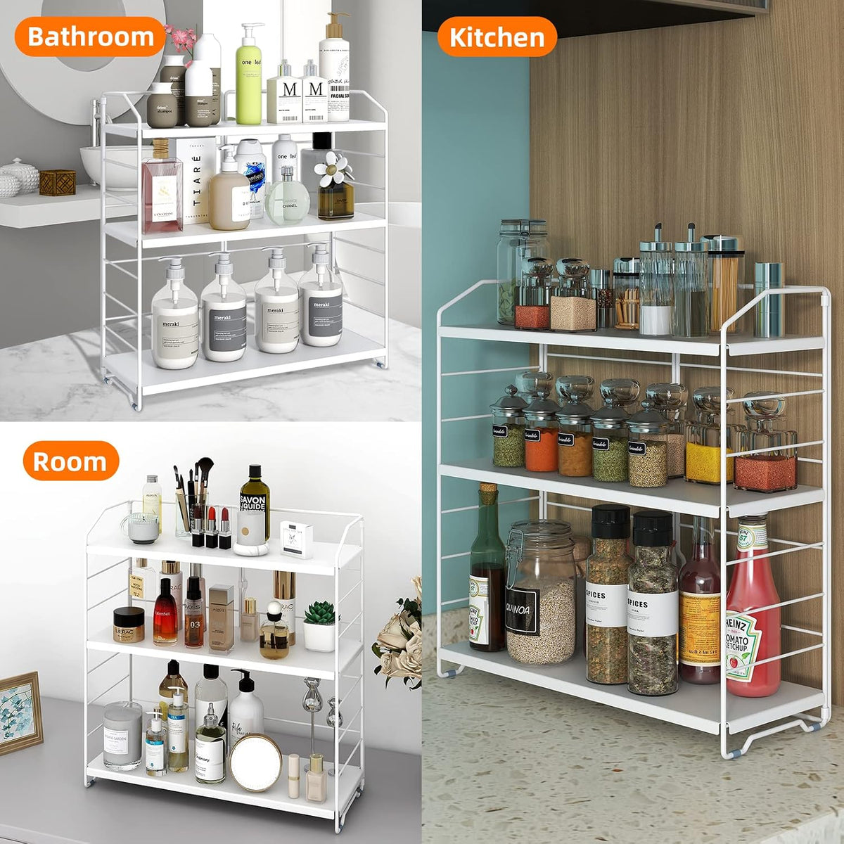 BOIVSHI Bathroom Countertop Organizer, 3-Tier Bathroom Counter Organizer, 8-L...