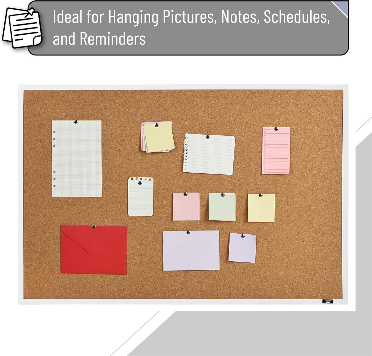 Mr. Pen- Cork Board, 24”x36”, White Frame, Cork Bulletin Board