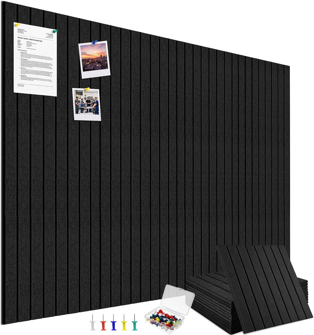Thboxes Large Cork Board Alternative 48" x 36", 12-Pack Pin Board w...