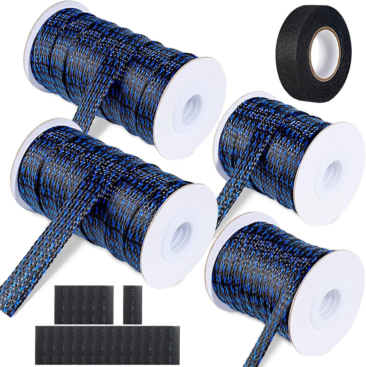 132 ft Expandable Braided Cable Sleeve Wire Loom PET Wire Sleeving,Wrap Manag...