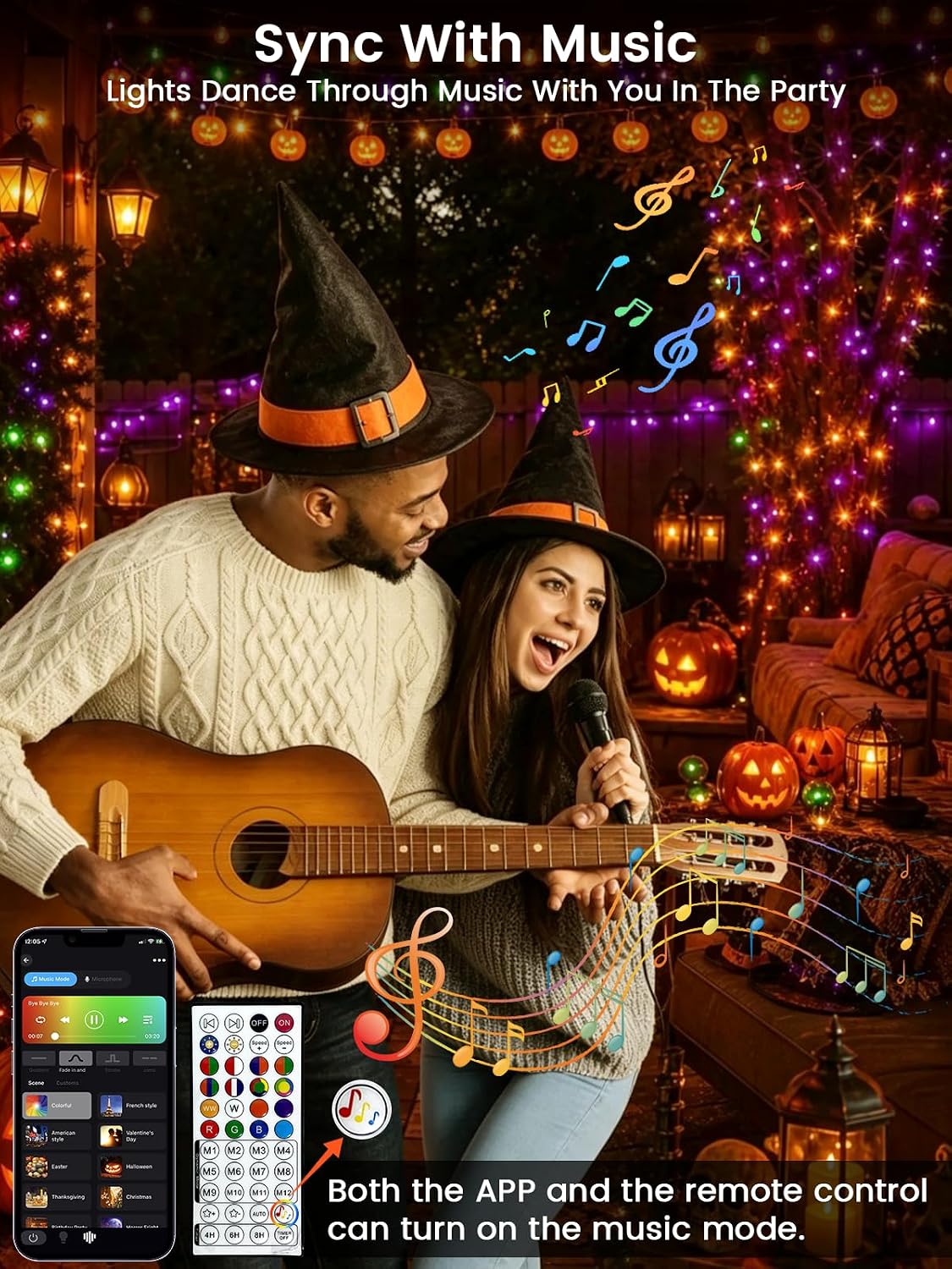 200 LED Smart RGB Color Changing String Lights APP & Remote for Halloween