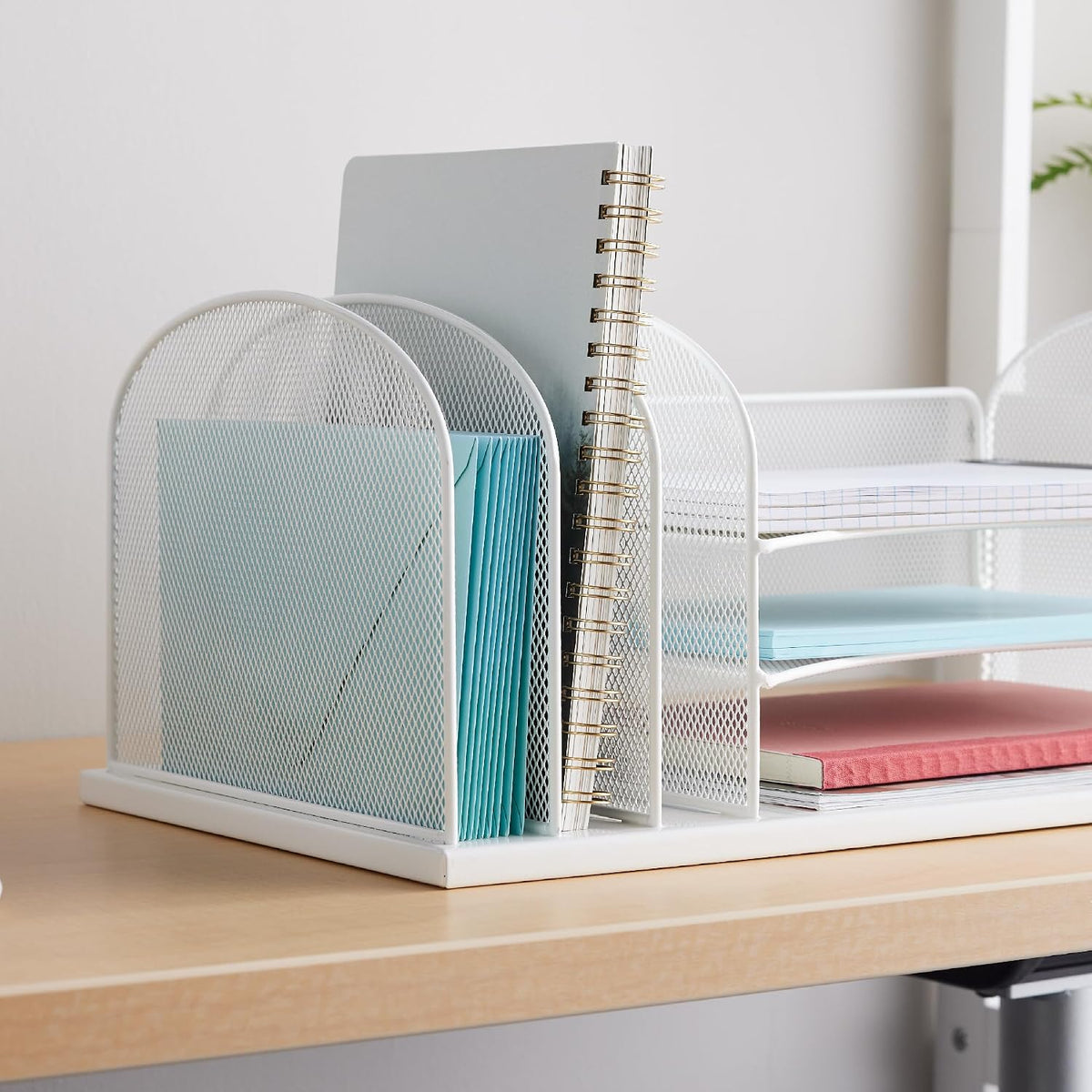 Safco Onyx Mesh 3 Sorter, 3 Tray Desktop Organizer 3254WH, White Powder Coat ...