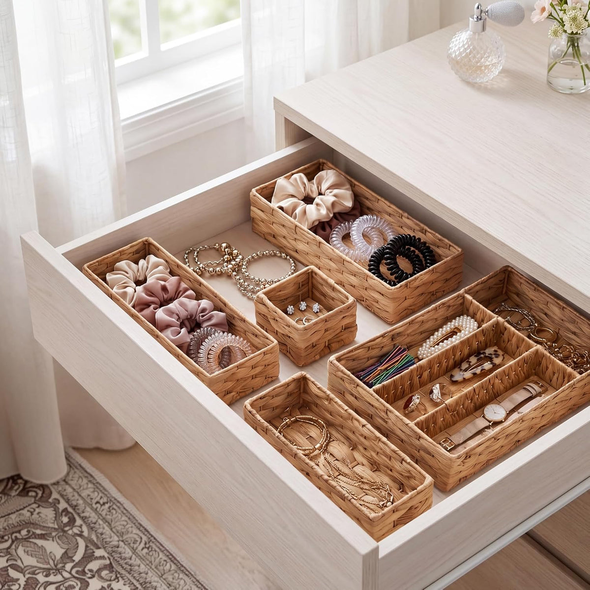 Best Choice Products 5-Piece Flatware Organizer Set, Woven Modular Silverware...