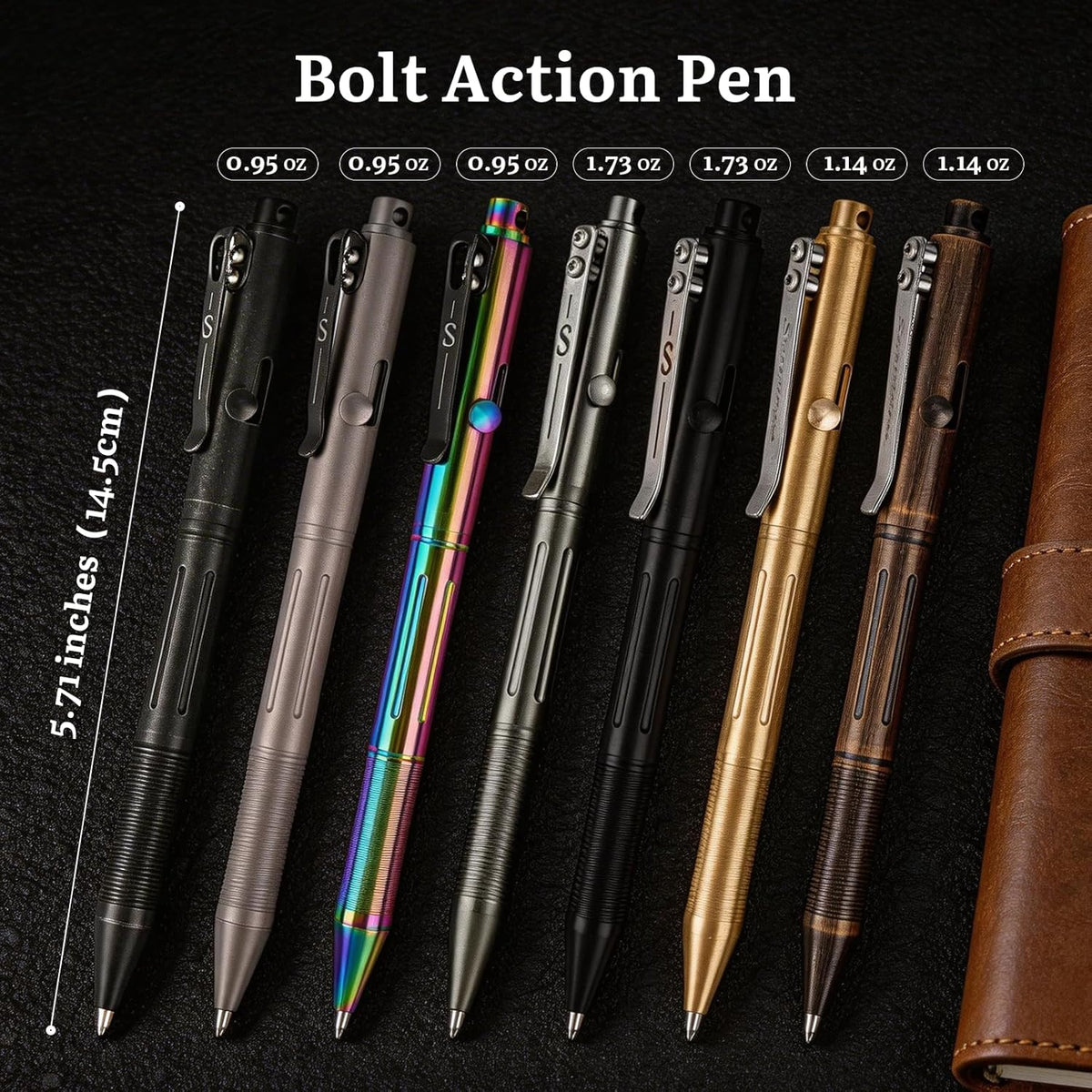 SMOOTHERPRO Titanium Bolt Action Pen Compatible with Pilot G2 Refill