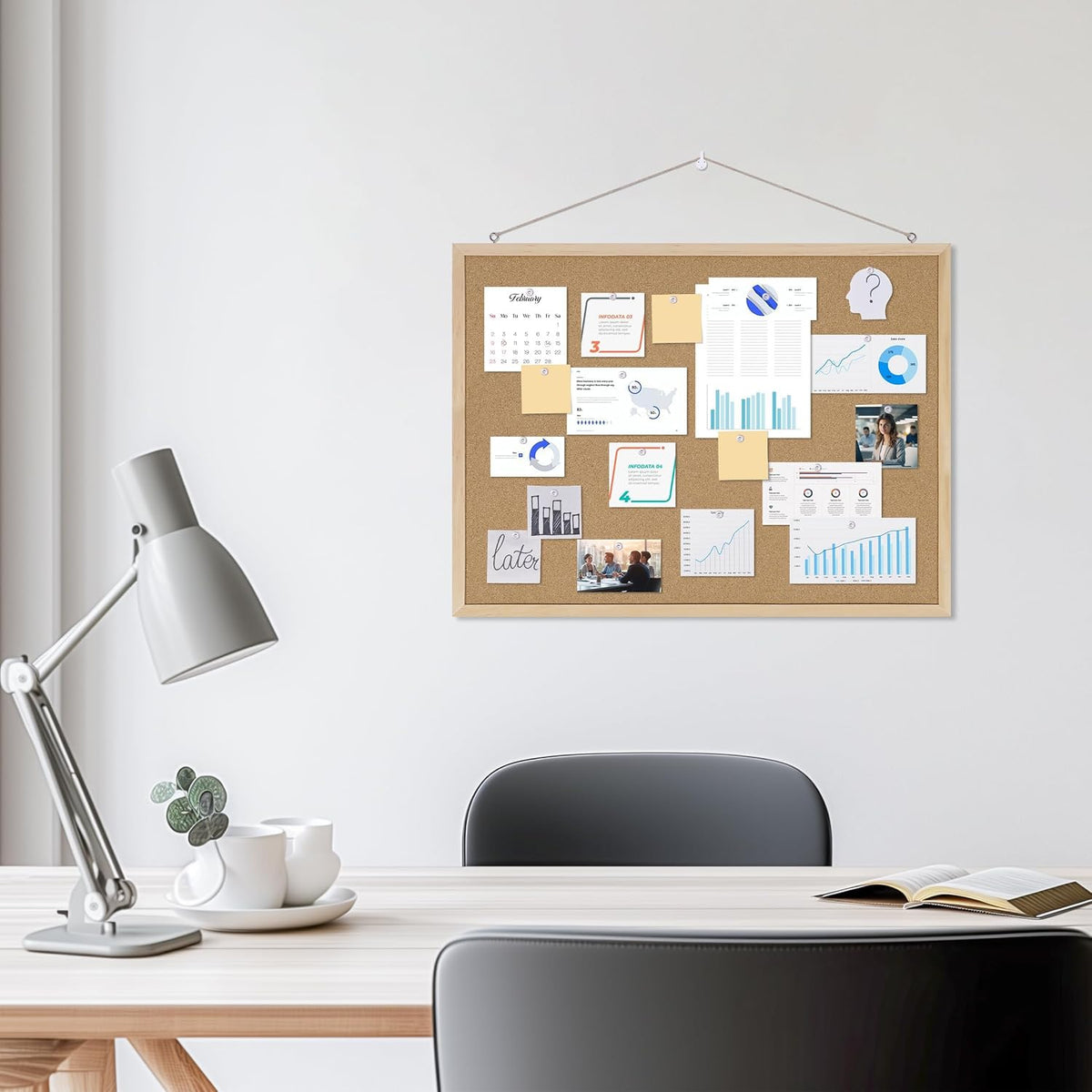DAHAPYBOO Bulletin Board for Office with Pin Oak Wood Boards 2Pack,24x18